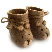 BeYoona - Vilten babyslofjes - beer - Ideaal kraamcadeautje